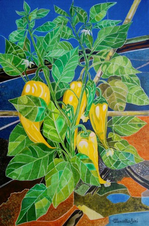  Timido corno giallo, acrilico su tela 40 x 60